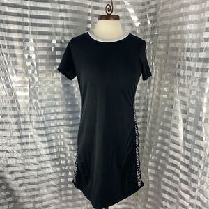 Calvin Klein Black/ White Logo Short Sleeve Dress